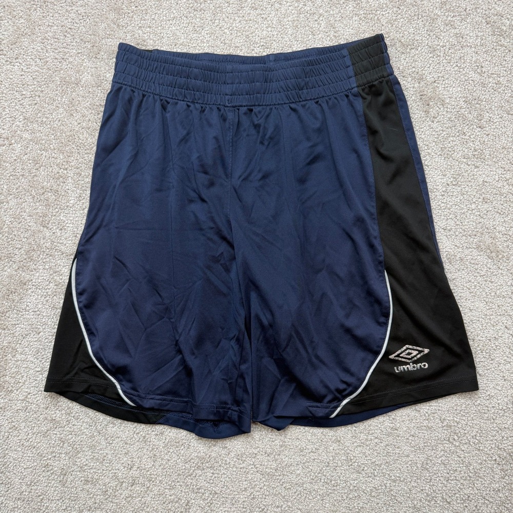 Umbro Mens Small Soccer Shorts Navy Blue Black Athletic Training Activewear